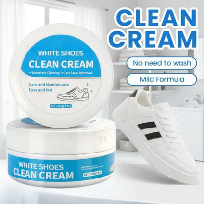 👟 Koop 2 = Krijg 1 Gratis – Waterloze Reinigingscrème voor Witte Schoenen met Spons | Verwijdert Vlekken Direct, Zonder Water & Laat Je Sneakers Weer Stralen ✨