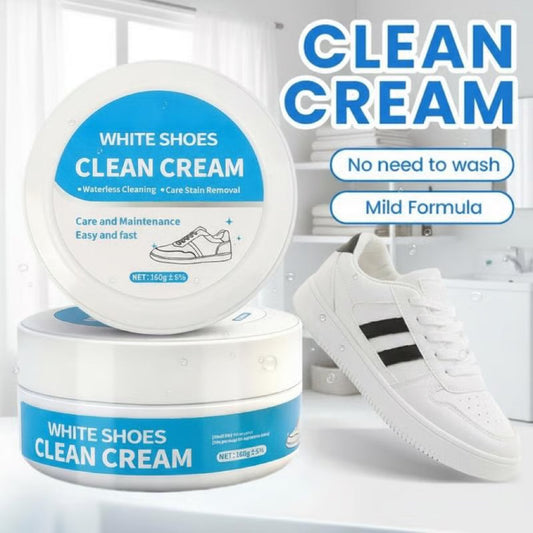 👟 Koop 2 = Krijg 1 Gratis – Waterloze Reinigingscrème voor Witte Schoenen met Spons | Verwijdert Vlekken Direct, Zonder Water & Laat Je Sneakers Weer Stralen ✨