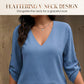 🥳 2026 MEGA-UITVERKOOP: 53% KORTING! 🥳 💞Dames set: blouse met V-hals en bedrukte broek met wijde pijpen