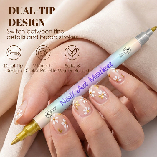 🎨 Professionele Nail Art Pennen – Dubbele Punt voor Details & Creatieve Designs 💖