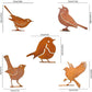 62% Korting!🐦5-delige Roestige Metalen Vogelset - Authentieke Cortenstaal-look Tuindecoratie - Voor Hek, Boom & Balkon