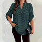 👚 Casual blouse met V-hals en geometrisch design – Makkelijk te combineren en fijn om te dragen 🌸