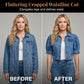 💙 Dames Cropped Denimjack met Korte Puffmouwen – Tijdloos, Vrouwelijk & Makkelijk te Combineren ✨