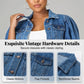 💙 Dames Cropped Denimjack met Korte Puffmouwen – Tijdloos, Vrouwelijk & Makkelijk te Combineren ✨