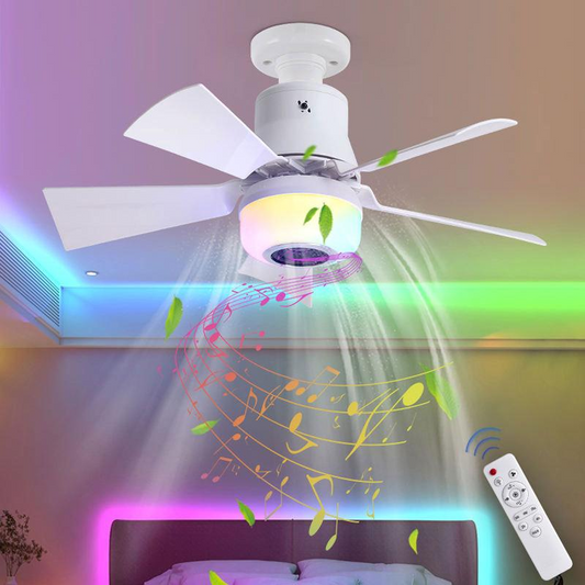 💡 RGB Plafondventilator met Bluetooth – Koele Lucht, Muziek en Sfeerverlichting 🎶🍃