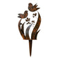 🌿 Rustieke Metalen Tuinpaal met Vogel- en Bloemmotief – Decoratief voor Tuin en Pad ✨