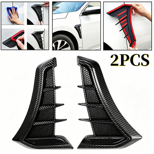 🚗✨ Decoratieve Zijscherm Ventilatieopeningen Stickers – Geef Je Auto Direct een Sportieve Look