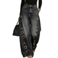 👖 Damesjeans met Wijde Pijpen & Metalen Oogjes – Trendy, Comfortabel en Opvallend ✨