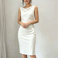 Mouwloze Midi Jurk – Elegante Cowlhals & Soepel Vallend Silhouet 💕