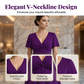 🌸 Zwierige Damesjurk met V-hals – Flatterende Pasvorm & Handige Zakken 💖