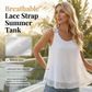 ⏰52% KORTING – Slechts tijdelijk✨Elegante tanktop met kanten bandjes en stippen