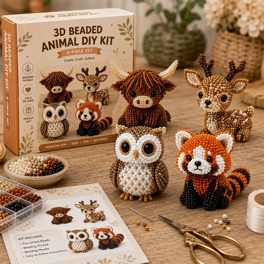 🏆 3D Knutselpakket voor Kinderen – Kleine Dieren van Kralen, Creatief & Leuk ✨🧵