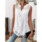 ✨ Mouwloze Kant Blouse – Romantische Bloemenprint & Comfortabele Pasvorm 🌸