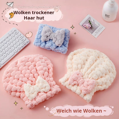 🏊‍♀️🎀 Sneldrogende Fleece Zwemmuts – Prinsessenmodel met Strik ✨ Warm & Comfortabel