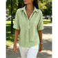 👚 Dames Gestreepte Blouse met Korte Mouwen – Casual & Tijdloos ✨