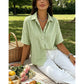 👚 Dames Gestreepte Blouse met Korte Mouwen – Casual & Tijdloos ✨