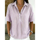 👚 Dames Gestreepte Blouse met Korte Mouwen – Casual & Tijdloos ✨