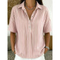 👚 Dames Gestreepte Blouse met Korte Mouwen – Casual & Tijdloos ✨