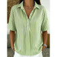 👚 Dames Gestreepte Blouse met Korte Mouwen – Casual & Tijdloos ✨