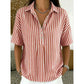 👚 Dames Gestreepte Blouse met Korte Mouwen – Casual & Tijdloos ✨