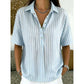 👚 Dames Gestreepte Blouse met Korte Mouwen – Casual & Tijdloos ✨