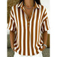 👚 Dames Gestreepte Blouse met Korte Mouwen – Casual & Tijdloos ✨
