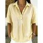 👚 Dames Gestreepte Blouse met Korte Mouwen – Casual & Tijdloos ✨