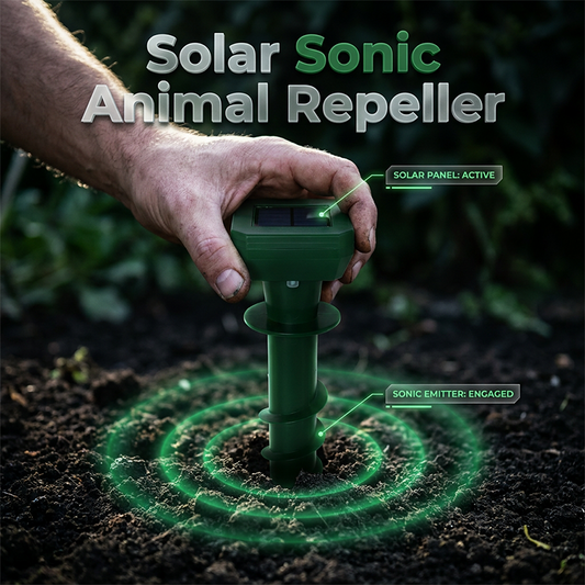 🌞🐾 Ultrasone Mollenverjager op Zonne-energie – Voor Tuin en Gazon