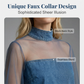 ⏰ TIJDELIJKE KORTING 👗 Spijkerjurk met Gaasmouwen – Elegante Pasvorm & Verfijnde Details