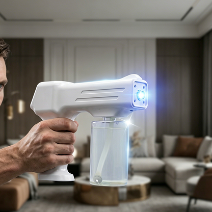 💥 LAATSTE DAG – 50% KORTING! 🔵 Draadloze Desinfectiespray met Blauw Licht – 350 ml | Oplaadbaar & Lichtgewicht | Voor Thuis, Auto & Reizen 🧴