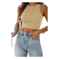 Dames sexy mouwloze racerback tanktops halter crop tops