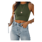 Dames sexy mouwloze racerback tanktops halter crop tops