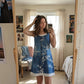 🔥50K+ VERKOCHT | KORTING TOT DE HELFT 🌸 Damesjurk KWALITATIEVE MENGSTOF, imitatie tweedelig denim bloemenprint losse pasvorm