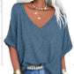 Casual Ruimvallende Top Met V-Hals – Luchtig & Comfortabel