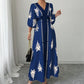 🔥 50K+ VERKOCHT 💙 V-hals Maxi Jurk – Elegante Zomerstijl ✨