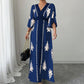 🔥 50K+ VERKOCHT 💙 V-hals Maxi Jurk – Elegante Zomerstijl ✨