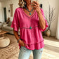 🌸 Elegante Dames Blouse met V-hals & Ruchemouwen – Luchtig, Comfortabel en Flatterend ✨