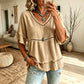 🌸 Elegante Dames Blouse met V-hals & Ruchemouwen – Luchtig, Comfortabel en Flatterend ✨