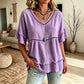 🌸 Elegante Dames Blouse met V-hals & Ruchemouwen – Luchtig, Comfortabel en Flatterend ✨