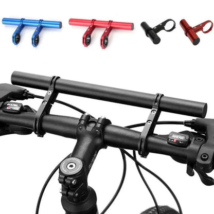 Geen ruimte meer op het fietsstuur voor lamp, GPS en telefoonhouder naast elkaar – Aluminium Stuurverlenger | 10 of 20 cm | Rubberen Pakking | Rood, Zwart of Blauw 🚲🔧