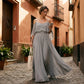 👗 Dames Elegante Off-Shoulder Maxi-jurk met Vloeiende Rok — Zomerse Stijl, Nu Verkrijgbaar! 🌸