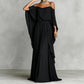 👗 Dames Elegante Off-Shoulder Maxi-jurk met Vloeiende Rok — Zomerse Stijl, Nu Verkrijgbaar! 🌸