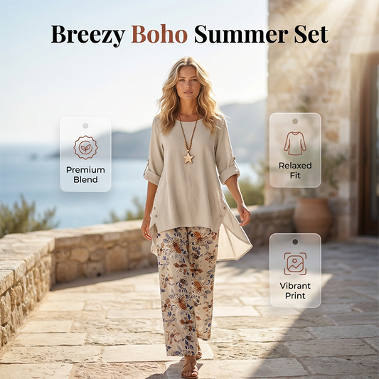 🌼 50K+ VERKOCHT – Boho Zomerset 2-delig – Licht & Ademend ✨