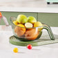 🍇🚫 50% KORTING! Stop met het morsen van water over je aanrecht! Deze multifunctionele zeefschaal met slim handvat spoelt je groenten en fruit, giet pasta af, en serveert je salade – allemaal met één hand. Jouw aanrecht blijft eindelijk droog!