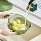 🍇🚫 50% KORTING! Stop met het morsen van water over je aanrecht! Deze multifunctionele zeefschaal met slim handvat spoelt je groenten en fruit, giet pasta af, en serveert je salade – allemaal met één hand. Jouw aanrecht blijft eindelijk droog!