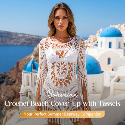 🌊 Boho Gehaakte Strand Cover-up – Luchtig & Elegant Zomergevoel ✨