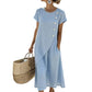 👗 Elegante Midi Jurk – Comfortabele Mixstof & Moderne Asymmetrische Pasvorm