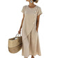 👗 Elegante Midi Jurk – Comfortabele Mixstof & Moderne Asymmetrische Pasvorm