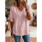 🌸 Elegante Dames Top met V-hals – Luchtige Stof & Comfortabele Losse Pasvorm ✨