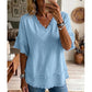 🌸 Elegante Dames Top met V-hals – Luchtige Stof & Comfortabele Losse Pasvorm ✨